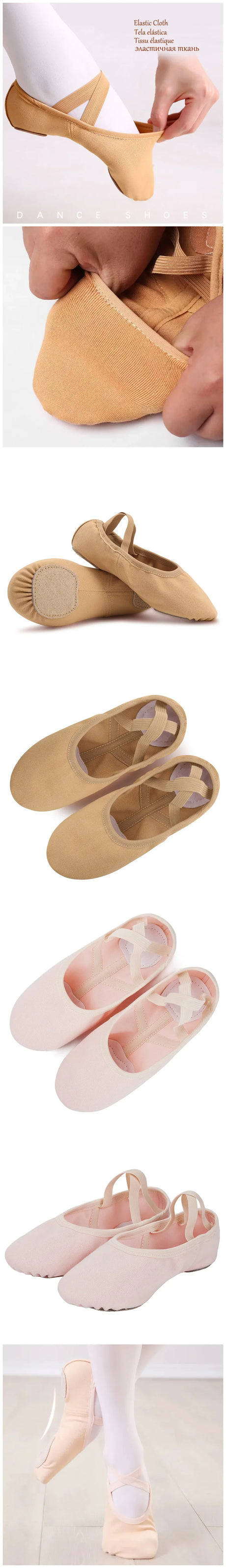 Professional Stretch Ballet Dance Shoes Split Soft Sole Canvas Ballet Slippers