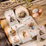 2 Sheet Easter RUB ON Transfer Stickers Cute Bunny Egg Flower Stickers DIY Scrapbooking Craft