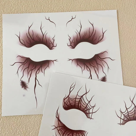 2pcs Vein Design Temporary Tattoo for Halloween Party Body Art Waterproof Face Makeup
