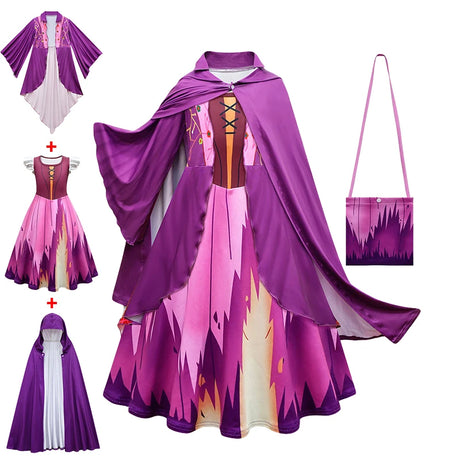 Hocus Pocus 2 Costume Girls Sanderson Sisters Children Sarah Witch Dress