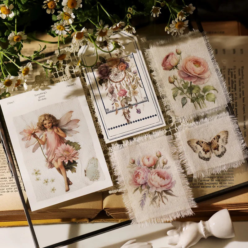 2 Sheet RUB ON Fairy Stickers Junk Journal Craft Transfer Rose Butterfly Stickers DIY Scrapbooking Craft Stickers