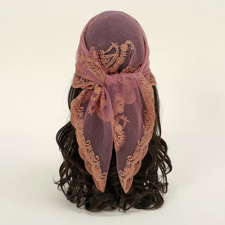 Lace Paisley Embroidered Square Bandana Scarf 23 Colours