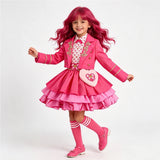 Descendants Cosplay Red Pink Chloe Kids Clothes Halloween Book Week Costumes