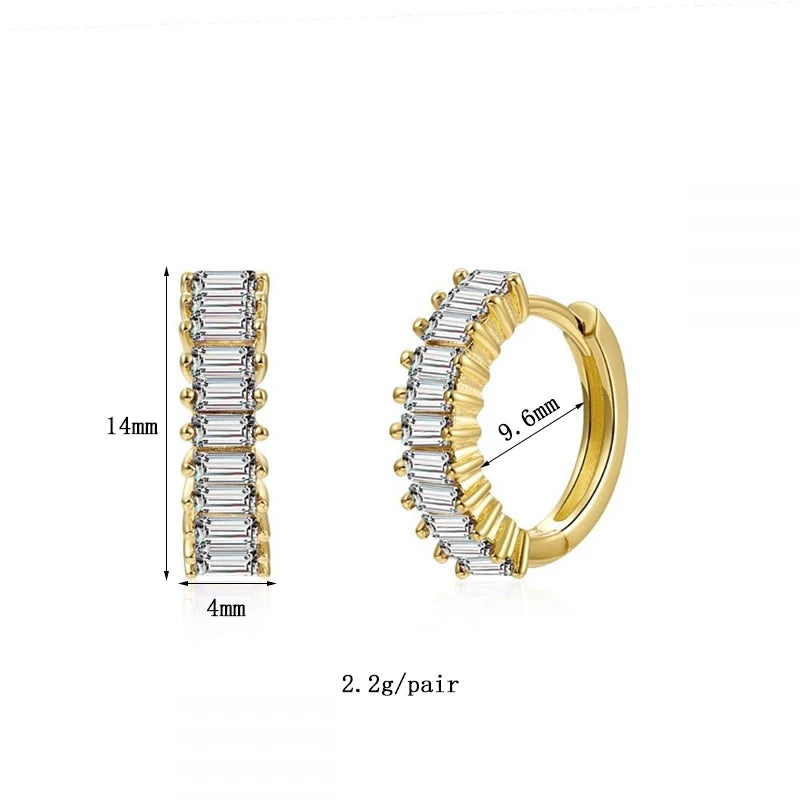 Colourful Zircon Gold Stud Earrings Mix'n'Match