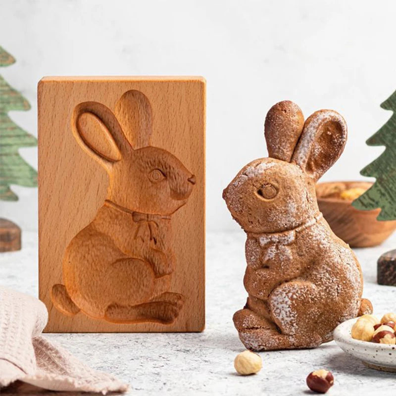 Wooden Cookie Moulds 3D Biscuit Press Stamp Cake Embossing Baking Tool