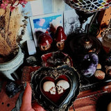 Framed Miniature Lover Skulls Resin Dark Academia Wall Art