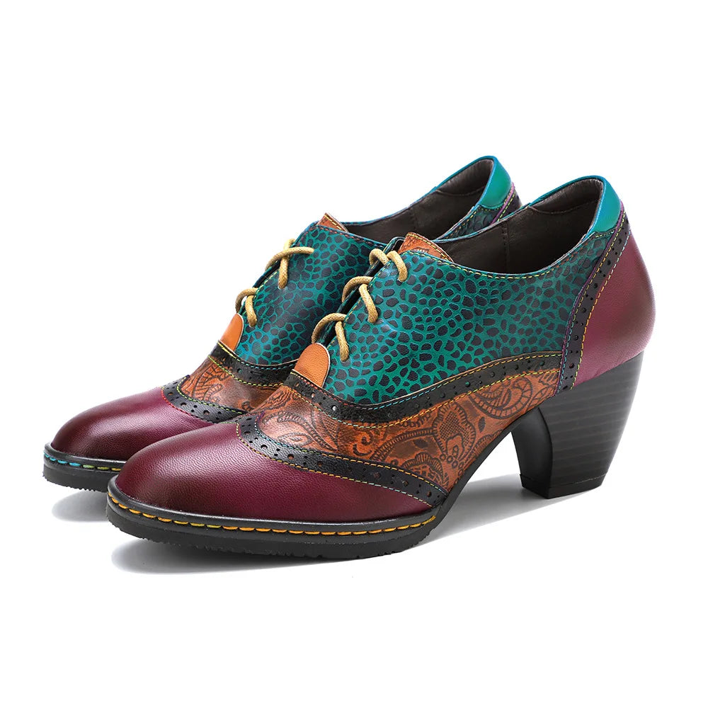Sabina's Genuine Leather Pumps Colourfun Shoes