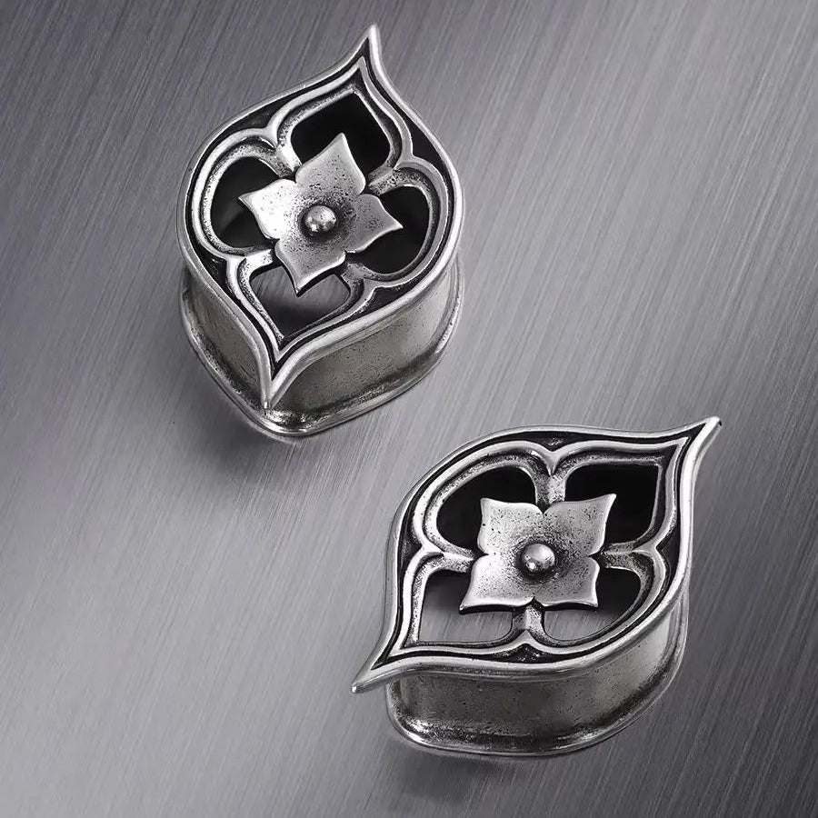 Lotus Flower Ear Tunnel Plugs Gauges Hollow Ear Stretchers Expanders Piercing Jewellery for Stretched Ears