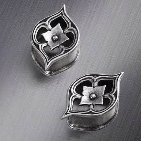 Lotus Flower Ear Tunnel Plugs Gauges Hollow Ear Stretchers Expanders Piercing Jewellery for Stretched Ears