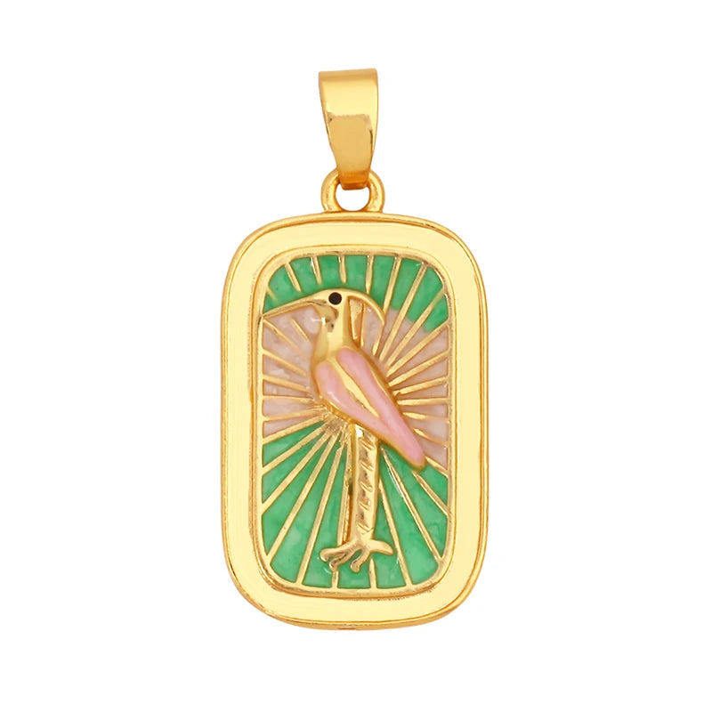 Enamel Heart Flower Dolphin Charm Pendants 18K Gold Plated DIY Bracelets Necklaces Jewellery Making Supplies