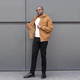 Woodsman PU Leather Jacket Cashmere Fleece Lined Hoodies