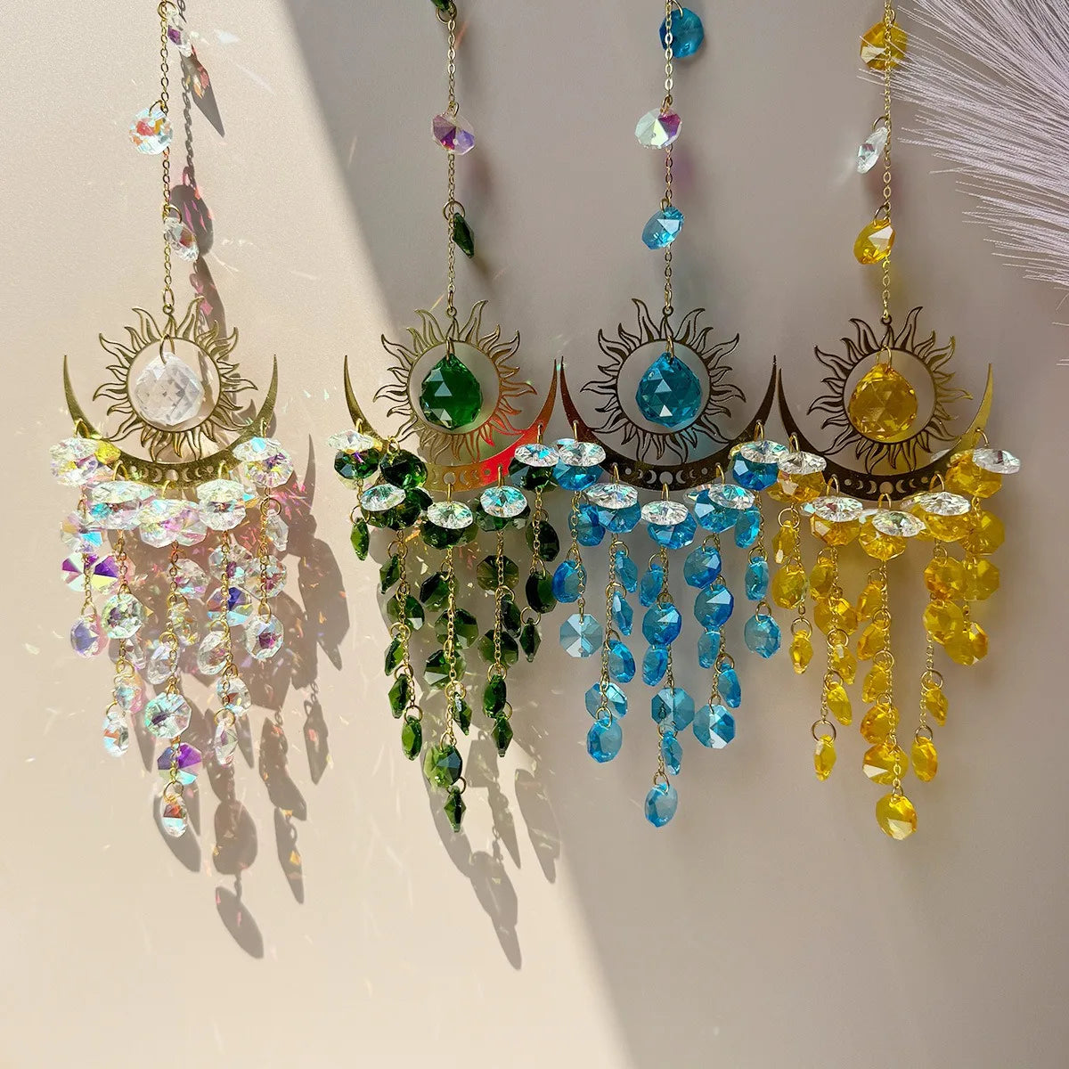 Flaming Sun Crystal Sun Catcher Hanging Decor