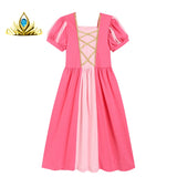 Soft Princess Dress for Girls Kids Halloween Cosplay Belle Cinderella Aurora Melinda Snow White Costume