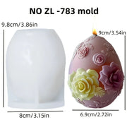 3D Easter Rabbit Relief Egg Silicone Mould Resin Candle Soap Plaster DIY Crafts
