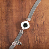 The Gate Keeper's S925 Sterling Silver Bracelet Amethyst Smoky Quartz Flat Woven-chain Jewellery