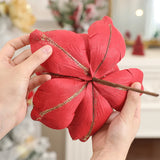 1Pcs 24cm Velvet Artificial Magnolia Christmas Flowers Bouquet Christmas Tree Ornaments Decoration