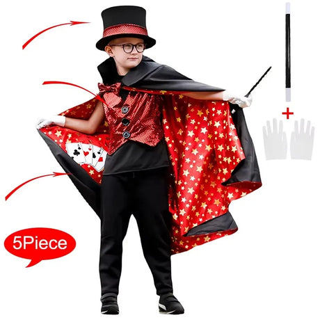Amazing Magician Children's Book Week Costumes Sets Stage Performance Halloween Cosplay