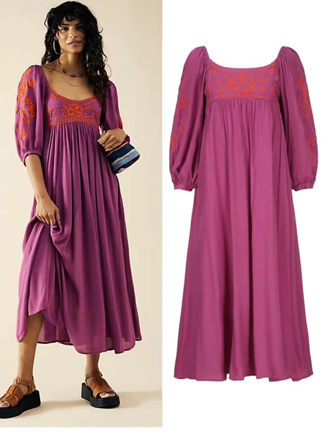 Nerissa's Boho Embroidered Dress