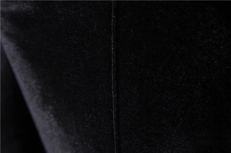 Plush Velvet Suit Two-piece Mens Party Suits Double Breasted Tuxedo Blazers & Pants