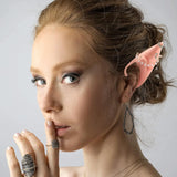 Two Pairs of Elf Ears with Pierced Earrings Cosplay Soft Latex Ear Cuffs