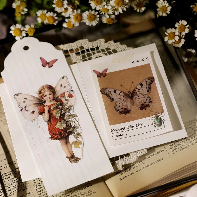 2 Sheet RUB ON Fairy Stickers Junk Journal Craft Transfer Rose Butterfly Stickers DIY Scrapbooking Craft Stickers