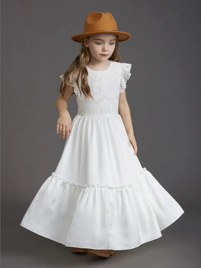 Flower Girls Lace Maxi Photo Shoot Dress
