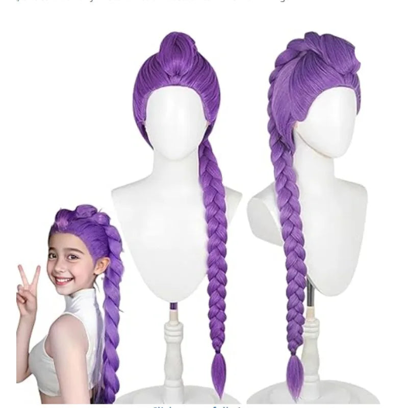 Demon Hunters Costume Wigs Kids Cosplay Rumi Mira Zoey Braid Halloween Dress Ups