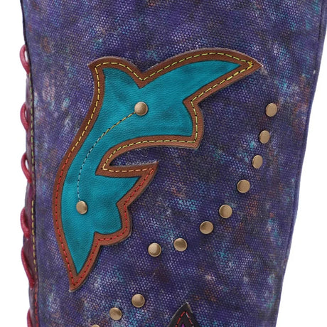 Wanda's Purple Genuine Leather Motorcycle Boots