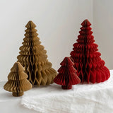 Christmas Paper Honeycomb Decorations Ball Folding Christmas Tree Table 3D Ornaments