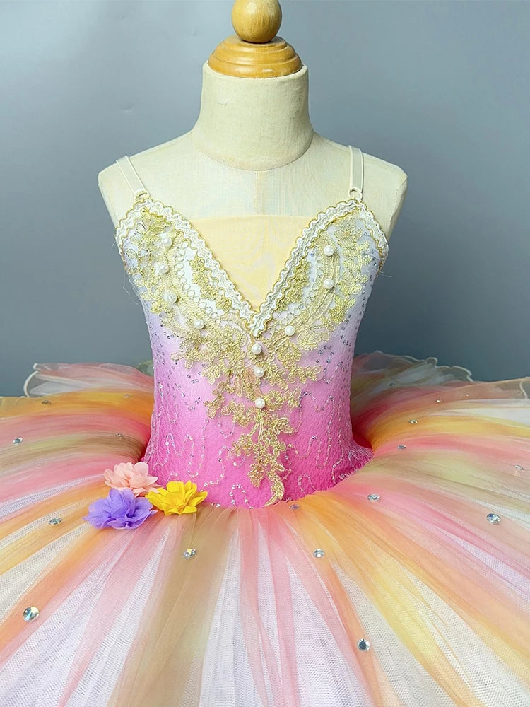 Sunrise Professional Ballet Tutu Girls Pink Tulle Ballerina Performance Dance Clothes Women Girls