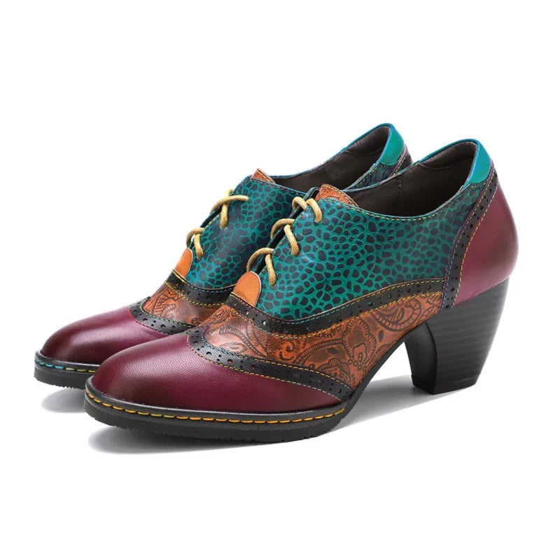 Sabina's Genuine Leather Pumps Colourfun Shoes