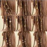 6pcs/set Gold Hair Braid Rings Dreadlock Beads Cuff Clips