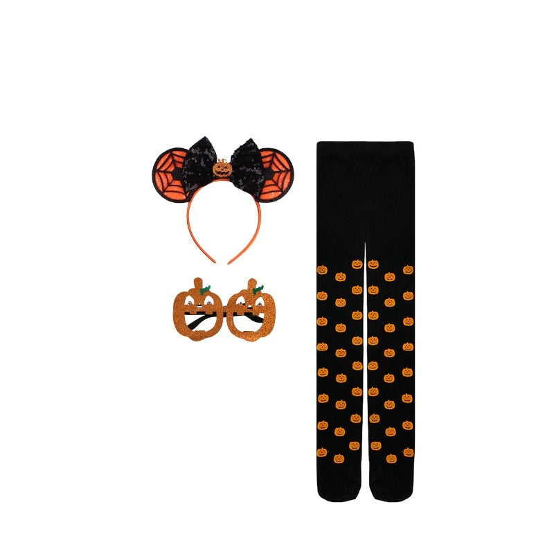 Tabitha's Halloween Witch Girls Orange Costume and Accessories