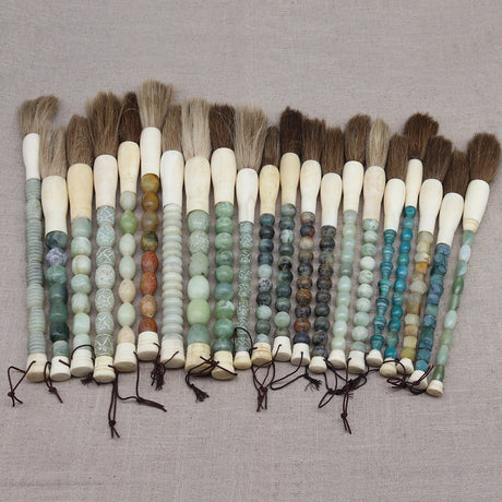 Decorative Pearl and Stone Calligraphy Artist Brushes