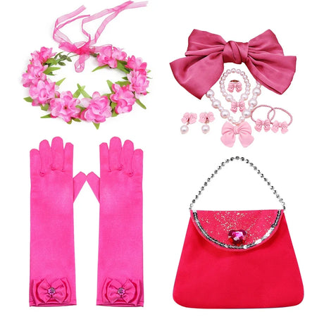 Mermaid Accessories Gloves Wand Crown Jewellery Set Wig Necklace Braid Cosplay Halloween Birthday Party
