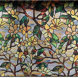 Magnolia Stained Glass Window Film Peel and Stick Decals