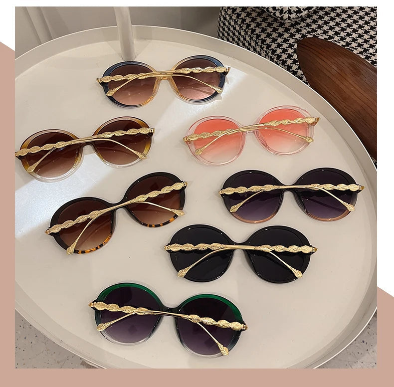 Shania's Round Sunglasses Oversized Vintage Shades