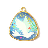 3pcs/Lot Enamel Dove Butterfly DIY Charm Pendants Stainless Steel Jewellery Findings