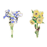 Van Gogh Sunflower Iris Brooch Enamel Pins