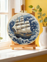 A Ship In the Ocean DIY Embroidery Kit for Beginners