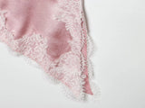 Y2k Asymmetrical Spliced Lace Satin Slip Long Camisole Top Layering Dress Side Slit Hem