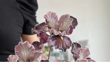 Irises Oil Painting Stylised 45cm Artificial Flower EVA Velvet Feel
