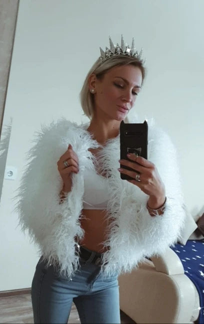 Faux Fur Coats Y2k Punk Rave Winter Jackets