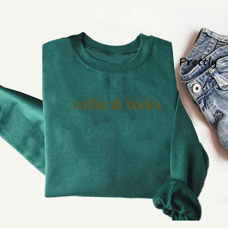 Coffee & Books Sweatshirt Books Lover Sweater Jumper