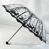 Forest Silhouette Transparent Umbrella PVC Umbrella