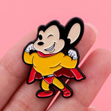 2pcs Mighty Mouse Enamel Pins Brooch Lapel Pins Badge