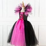 Girls Witch Ghost Vampire Halloween Costume Fluffy Tulle Dress