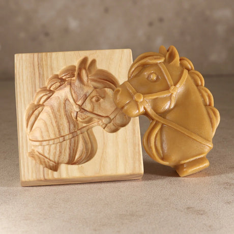 Farm Treats Wooden Cookie Moulds with Animals Patterns, Bird, Goose, Horse, Hedgehog, Flowers