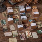 100pcs Vintage Plant Butterfly Kraft Paper Double-sided Note Cards