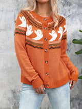 Halloween Ghosts Pumpkin Spice Cardigan